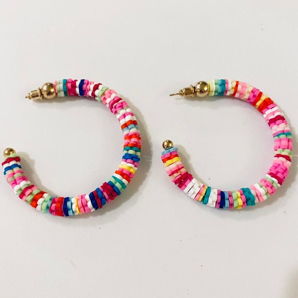Heishi Bead Hoop Earrings